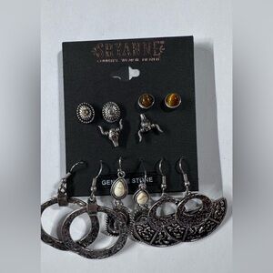 Shyanne Silver and Cream Earring Collection